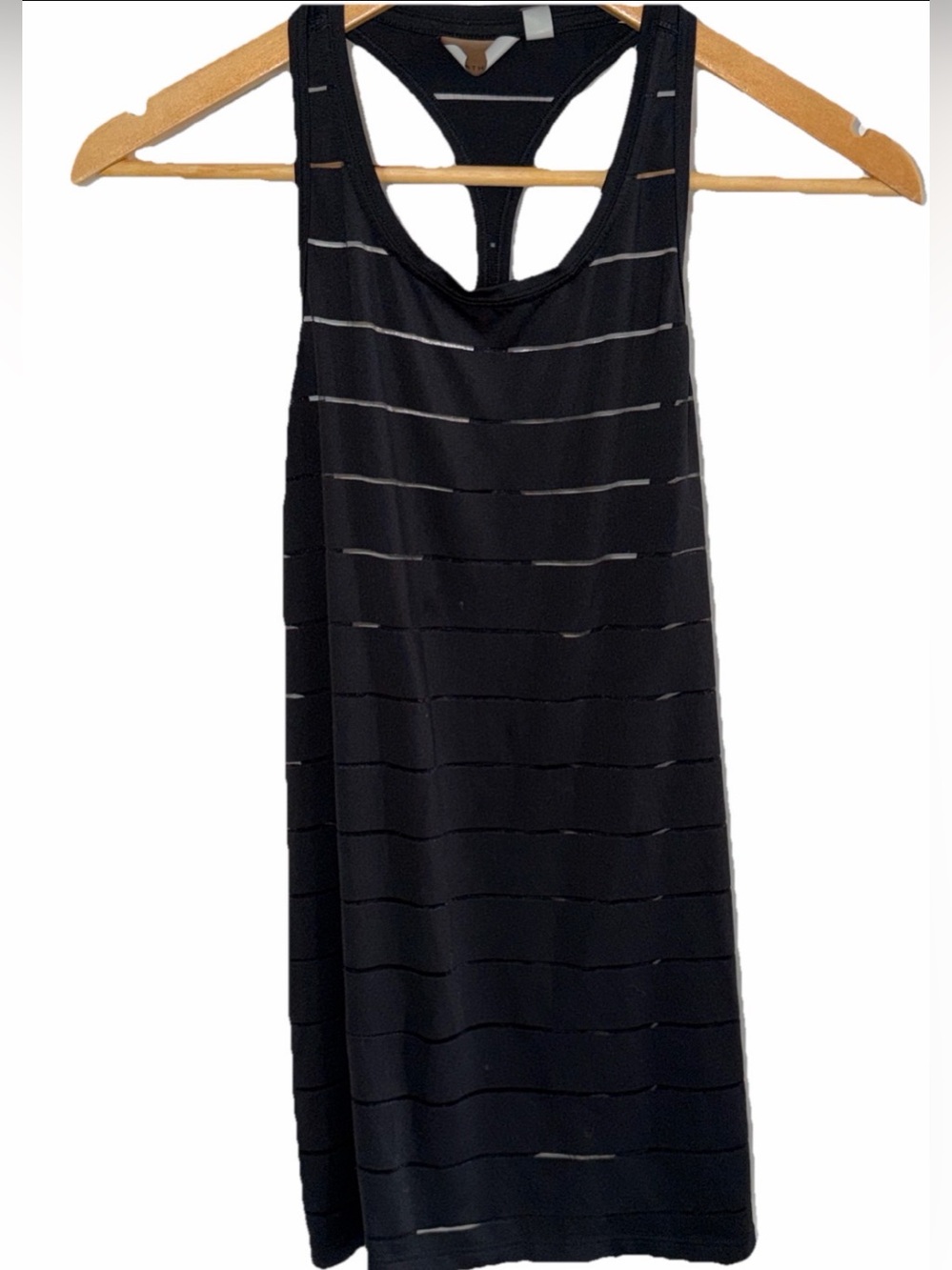 Athleta Black & Mesh Striped Racerback Tank Top Sz. S